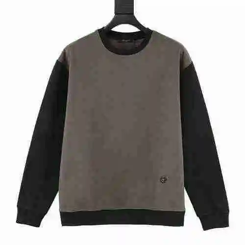 1V Dark Grey Contrast Round Neck Sweater