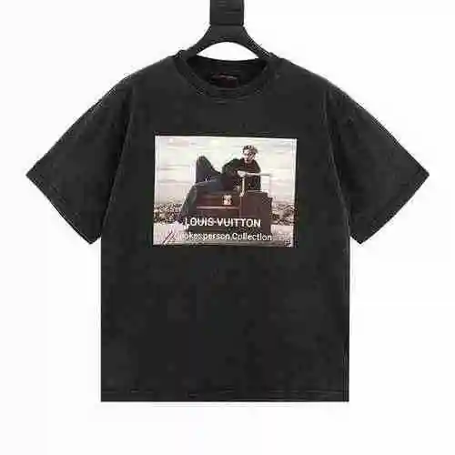 1V 23ss runway Horizon trolley case pattern digital printed short sleeved T-shirt