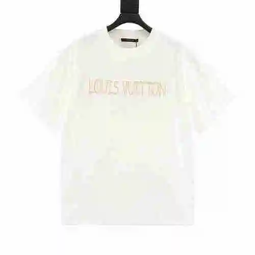 1V 23ss 3D Logo Letter Toothbrush Embroidered Short Sleeve T-shirt