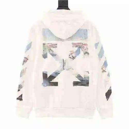 OFF WHITE C/O VIRGIL Monet Oil Painting Zipper Hooded Coat