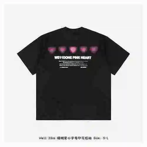 We11 23ss Blur Love Letter Printed Short Sleeve