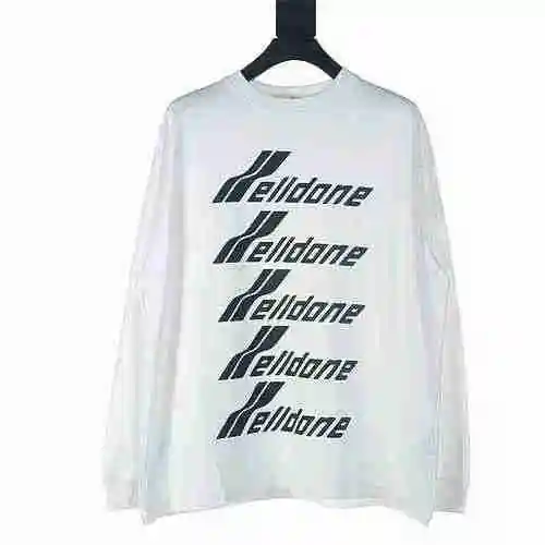 WE11DONE Bullet Screen Letter Printed Long Sleeve T-shirt