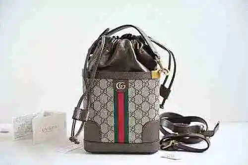 GUCCI Gucci Bucket Bag adopta cuero original importado de alto nivel y una versión de réplica de alt