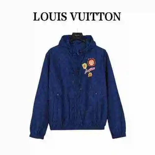 Louis Vuitton/Louis Vuitton 23ss Grass Room Yoshin Chaqueta cortavientos de jacquard antiguo con est
