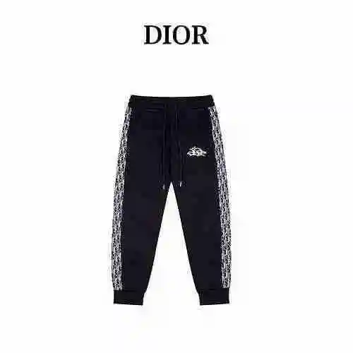 Dior 2023 Autumn/Winter New Front and Back Letter Logo Embroidered Jacquard Pants