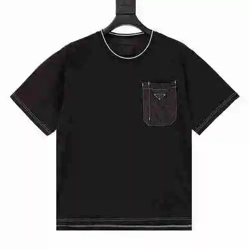 Prada/Prada Classic Iron Brand Pocket Logo Short Sleeve T-shirt