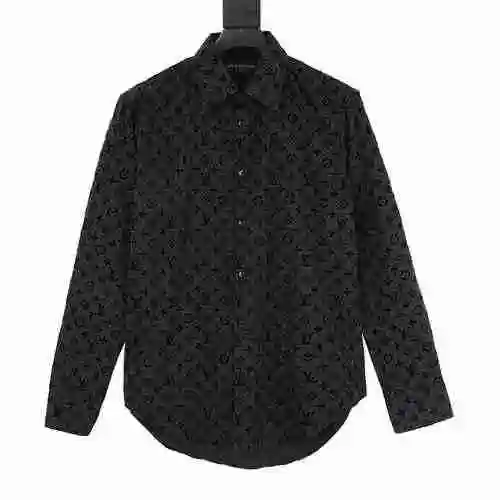 1V AOP FLOCKED LOGO LONG SLEEVE SHIRT
