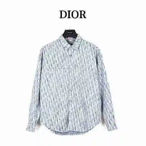 Dior/Dior 23ss Classic AOP Old Flower Denim Shirt Coat