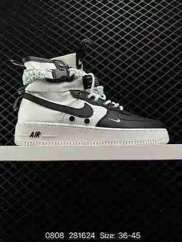 2 Air Force SF-AF Zapatos negros con parte superior alta de la Fuerza Aérea, edición con cremallera,