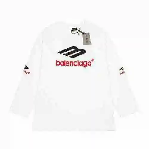 Camiseta de manga larga bordada con logo BAL Balenciaga M de alta calidad