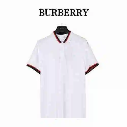 BURBERRY/Burberry Solid Logo Embroidery Fashion Casual Short Sleeve POLO Shirt