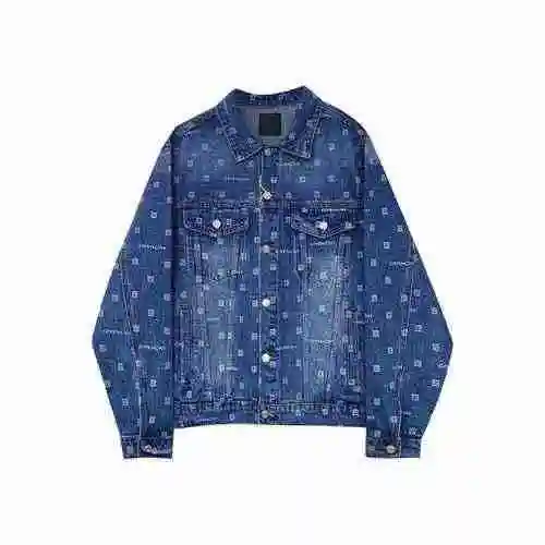 Givenchy GVC 23Ss Otoño e Invierno Nuevo 4G Letra Logo Hombres y Mujeres Denim Azul Heavy Duty Washe