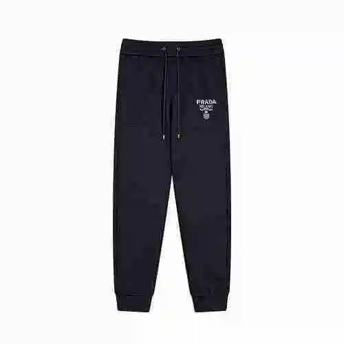 Prada PRADA Fall 2023 New Letter Embroidery Red Stripe Adhesive Letter Logo Casual Pants Guard Pants