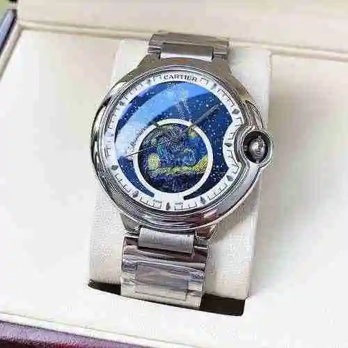 Reloj Cartier para hombre combinado con movimiento mecánico original completamente automático Caja d