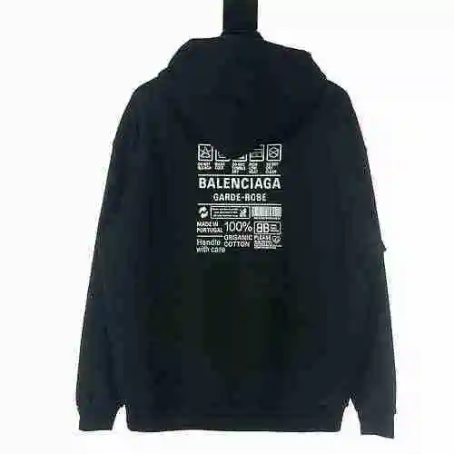 BALENCIAGA/Balenciaga BLCG Back Eco Icon Sudadera con capucha estampada con letras