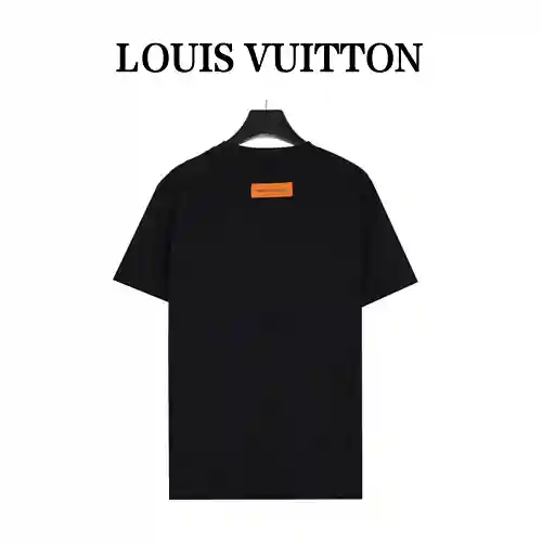 Louis Vuitton/Louis Vuitton 23ss Camiseta de manga corta bordada con parche de agujero de flor vieja