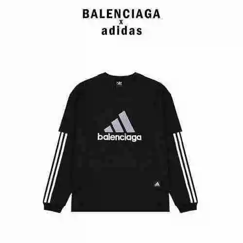 Balenciaga/Balenciaga Co branded Adi 22Fw Embroidery Fake Two Pieces Long Sleeve