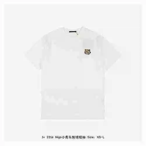 1v 22ss Nigo Little Tiger Head Manga corta bordada