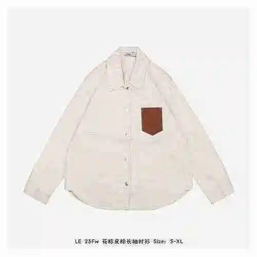 LE 23Fw floral leather long sleeved shirt