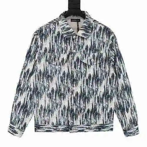 BLCG Tie Dyed Back Letter Denim Coat