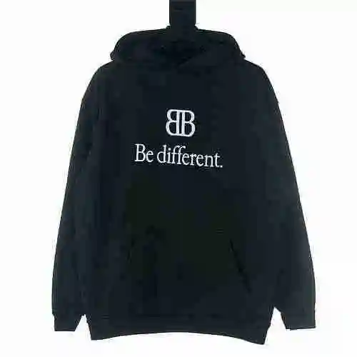 BALENCIAGA/Balenciaga BLCG Be Different Collection Double B Letter Embroidered Hoodie