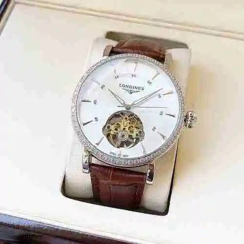 Reloj Longines para hombre con movimiento mecánico original totalmente automático, caja de acero de 