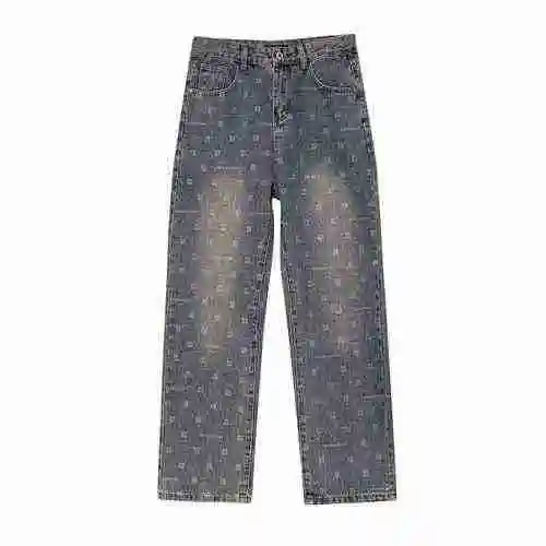 Givenchy/GIVENCHY2023ss AOP double logo letter logo straight denim pants