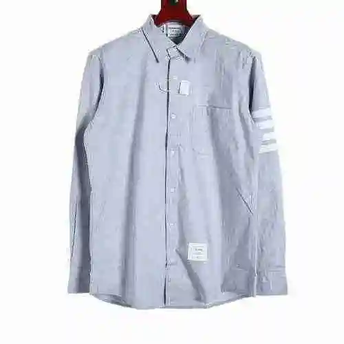Four Bar Striped Flannel Long Sleeve Shirt - Light Grey