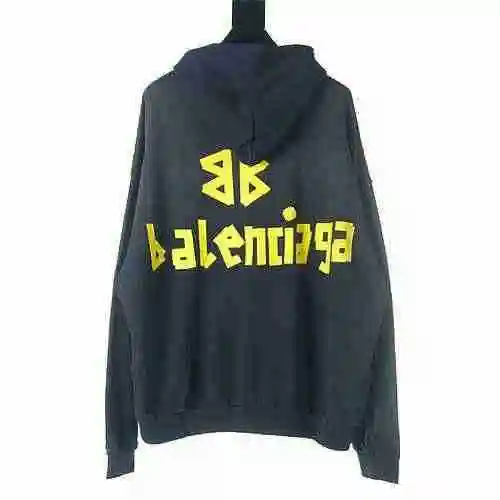 BALENCIAGA/Balenciaga BLCG Meiwen Sudadera con capucha y letras con cinta de papel