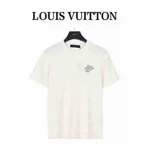 Camiseta de manga corta de punto jacquard con letras New LV