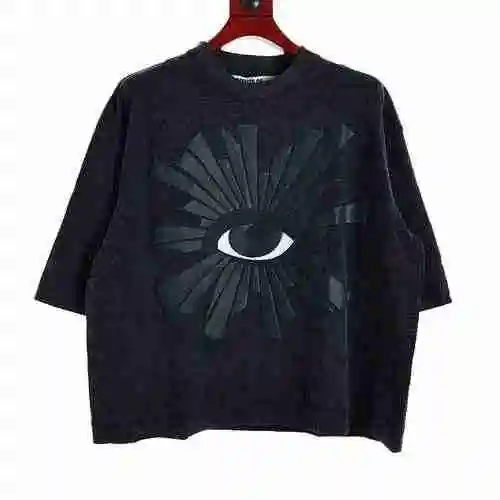 Truth Eye Foam Letter Worn Loose Short Sleeve T-shirt