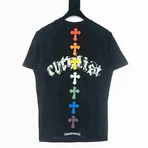 CROME HEARTS/CROXIN CH Graffiti Signature Cross Short Sleeve T-shirt