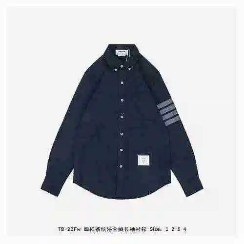 TB 22Fw Four Bar Striped Flannel Long Sleeve Shirt