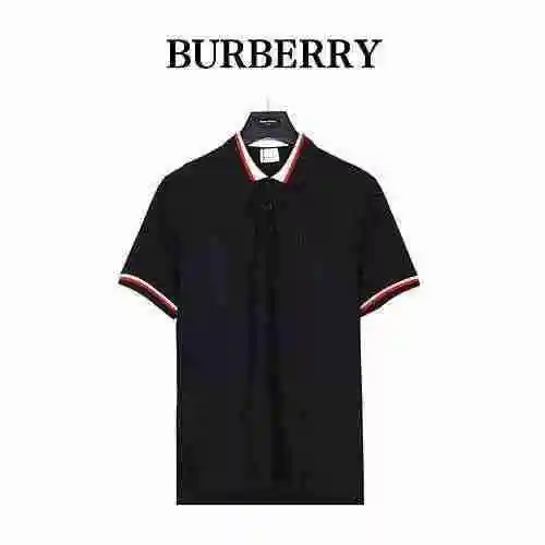 BURBERRY/Burberry POLO de manga corta informal a la moda con bordado de logotipo liso