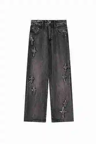 High version Chrome Hearts Grooved Cross Wash Jeans