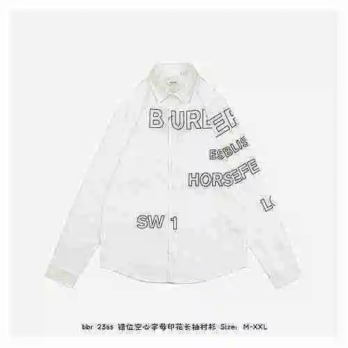 BBR 23SS misplaced hollow letter printed long sleeved shirt
