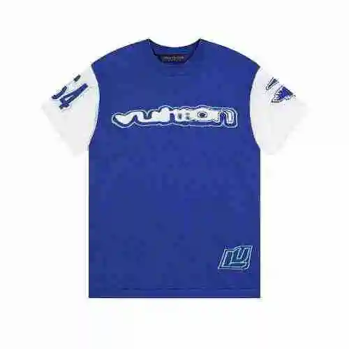 LV2023SS Nueva camiseta de punto de manga corta con cuello redondo y relieve de algodón.