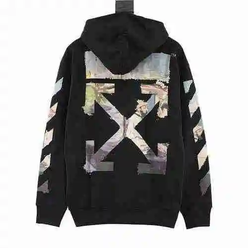 OFF WHITE C/O VIRGIL Monet Oil Painting Zipper Hooded Coat