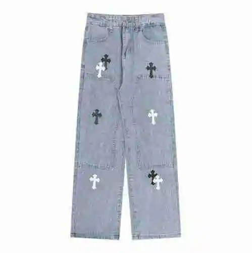 High version Chrome Hearts Crouch leather cross denim