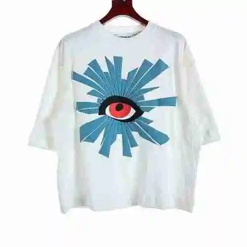 Truth Eye Foam Letter Worn Loose Short Sleeve T-shirt
