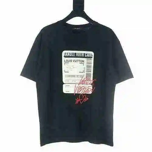LV label printed short sleeved T-shirt