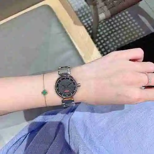 Reloj LV para mujer con movimiento mecánico original totalmente automático, caja de acero de precisi