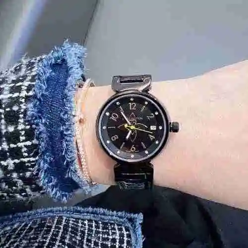 Reloj LV para mujer con movimiento mecánico original totalmente automático, caja de acero de precisi