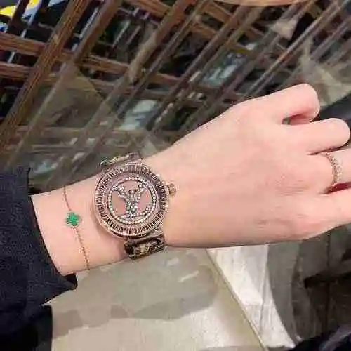 Reloj LV para mujer con movimiento mecánico original totalmente automático, caja de acero de precisi