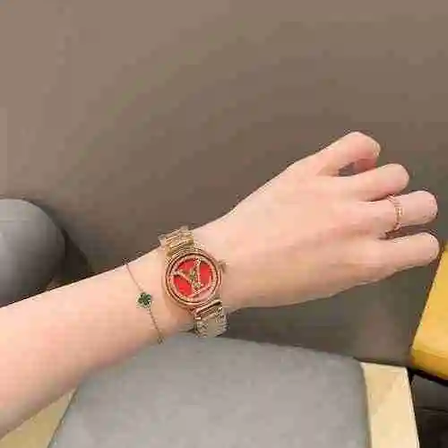 Reloj LV para mujer con movimiento mecánico original totalmente automático, caja de acero de precisi