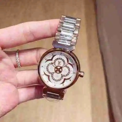 Reloj LV para mujer con movimiento mecánico original totalmente automático, caja de acero de precisi