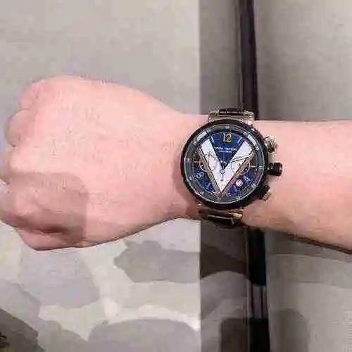 Reloj LV para hombre con movimiento mecánico original totalmente automático, caja de acero de precis