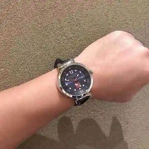 Reloj LV para hombre con movimiento mecánico original totalmente automático, caja de acero de precis