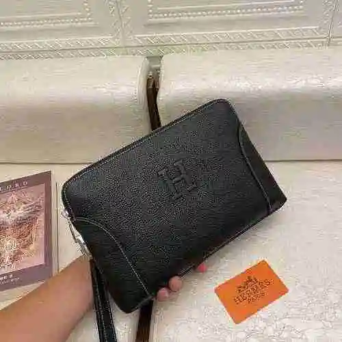 Bolso de mano para hombre Hermès hecho de material de lona importado, bolsa de regalo de entrega de 