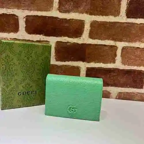 GUCCI Cartera con clip corto para mujer Gucci hecha de material de lona importado, bolsa de regalo c